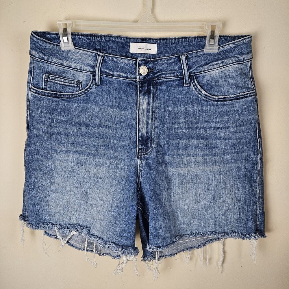Vervet Blue Denim Shorts Womens 20W Blue High Rise Raw Hem T276M